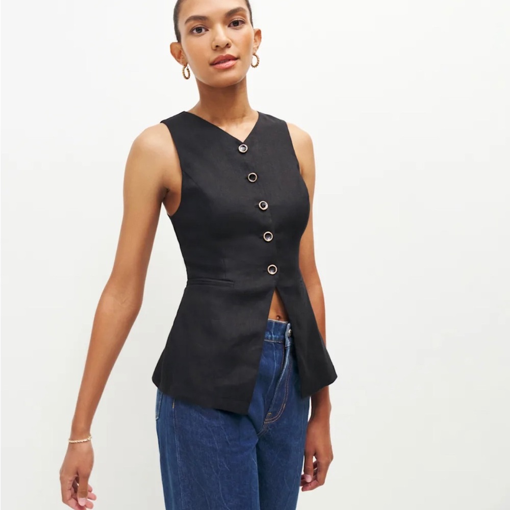 Reformation Vest Aspen Linen Top